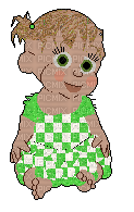 Babyz Girl in Green and White Dress - gratis png