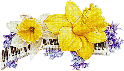 soave deco flowers animated  yellow purple - GIF animado grátis