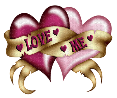 Kaz_Creations Deco Ribbons Bows Heart Love Hearts  Colours Text Love Me - png grátis