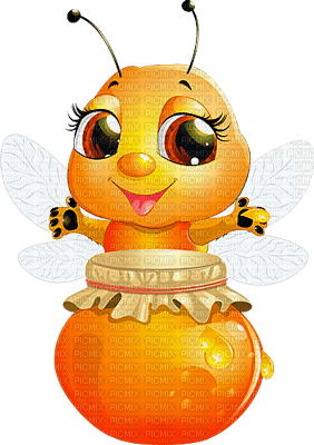 Y.A.M._Summer bee cartoon - Free PNG