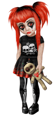 Kaz_Creations Dolls Emo Girl Halloween Deco - ingyenes png