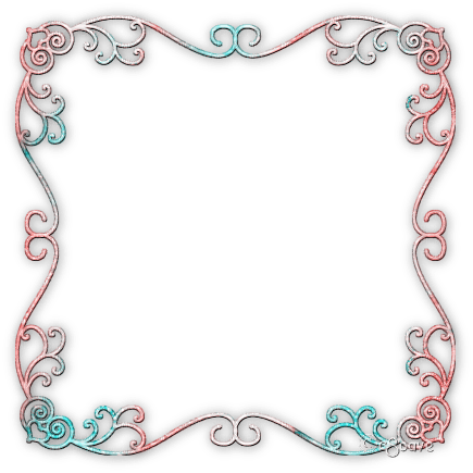 soave frame art deco vintage pink teal - 免费PNG