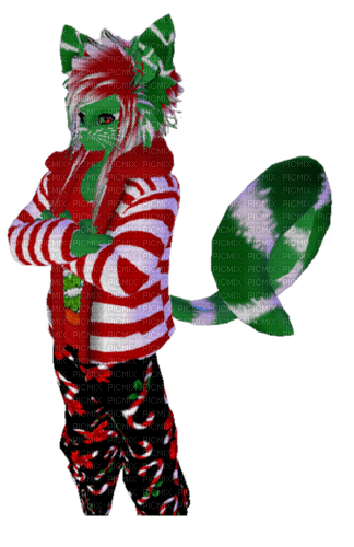 Christmas tree candy canes Catboy - PNG gratuit