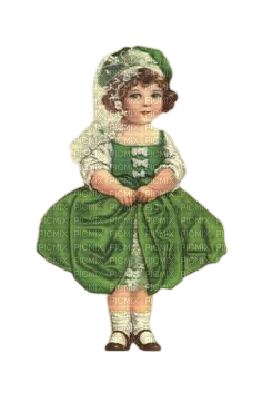 patrick's day vintage girl - 免费PNG