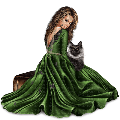 woman with cat bp - zadarmo png