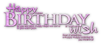 soave text birthday purple - PNG gratuit