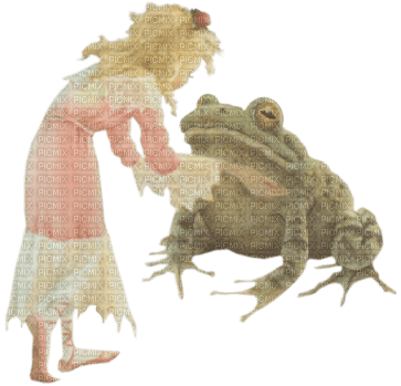 dolceluna vintage fantasy girl pink frog - png gratis