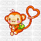 Animal (Monkey love ) - GIF animasi gratis