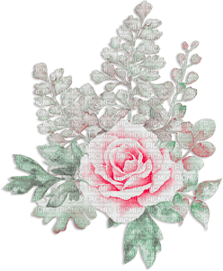 soave deco branch flowers rose vintage pink green - 免费PNG