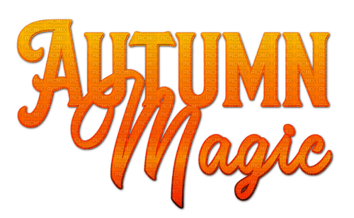 Autumn Magic.Text.Orange - KittyKatLuv65 - Free PNG