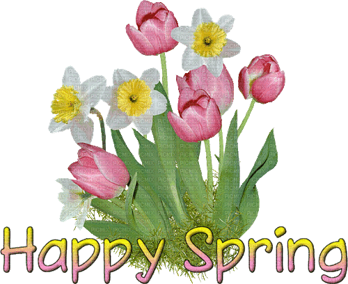 loly33 texte happy spring - Безплатен анимиран GIF