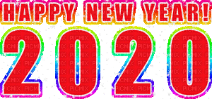 new year 2020 silvester number gold text la veille du nouvel an Noche Vieja канун Нового года letter tube animated animation gif anime glitter red - GIF animado gratis