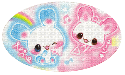 cute bunnies sticker - zdarma png