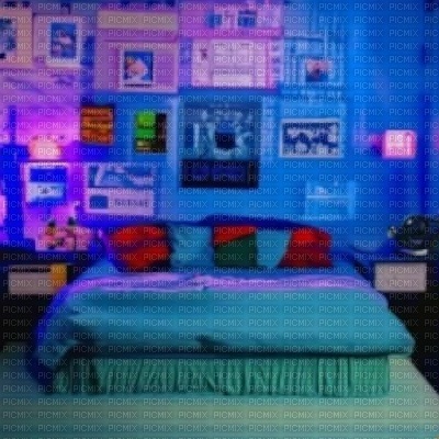 Blue 90s Bedroom - zdarma png