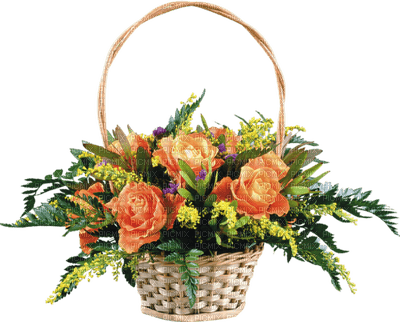 Kaz_Creations Deco Flowers Basket Plant Colours - PNG gratuit