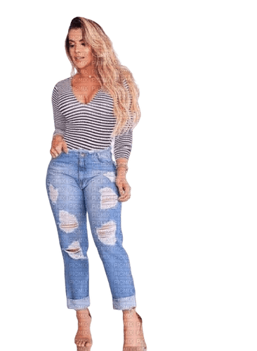 MMarcia femme woman jeans - Free PNG