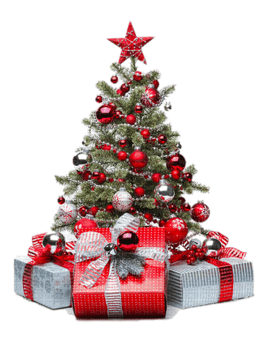 Red Christmas tree - PNG gratuit