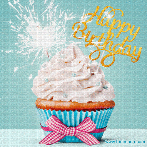 Happy Birthday Cupcake - GIF animé gratuit