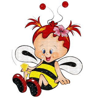 Kaz_Creations Cute Cartoon Love Bees Bee Wasp - безплатен png