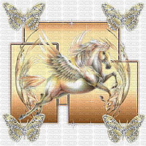 cheval dorée - Free animated GIF
