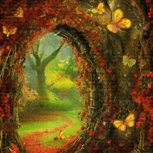 kikkapink fantasy background forest autumn - ingyenes png
