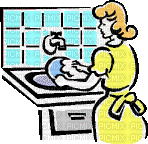 Wash dishes - GIF animado grátis
