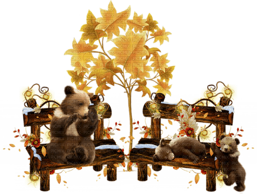 dolceluna autumn cute bear bears - PNG gratuit