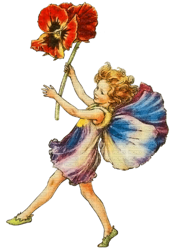 soave children girl fantasy vintage fairy flowers - ingyenes png