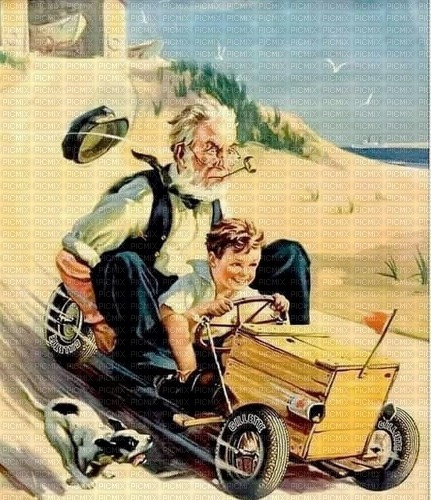race with grandpa - png gratuito