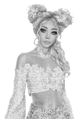 Y.A.M._Summer woman girl black-white - Безплатен анимиран GIF