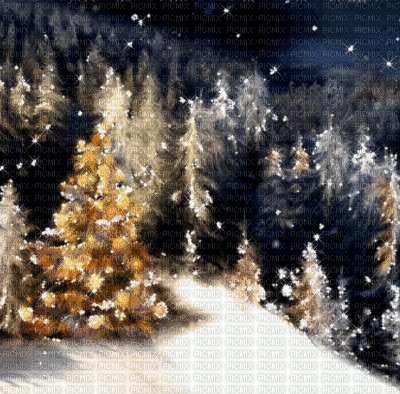 loly33 fond paysage hiver - Gratis animeret GIF