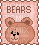 cute bears stamp pink and brown - GIF animado grátis