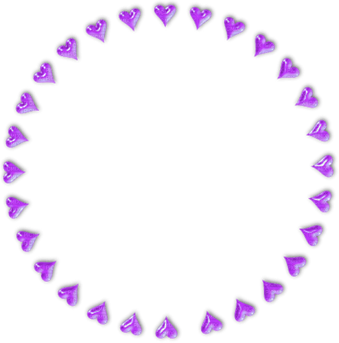 Hearts.Circle.Frame.Purple - PNG gratuit