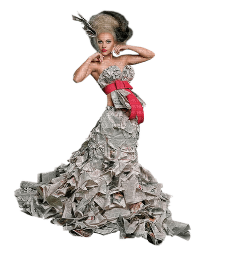 Femme habillée de papier - безплатен png