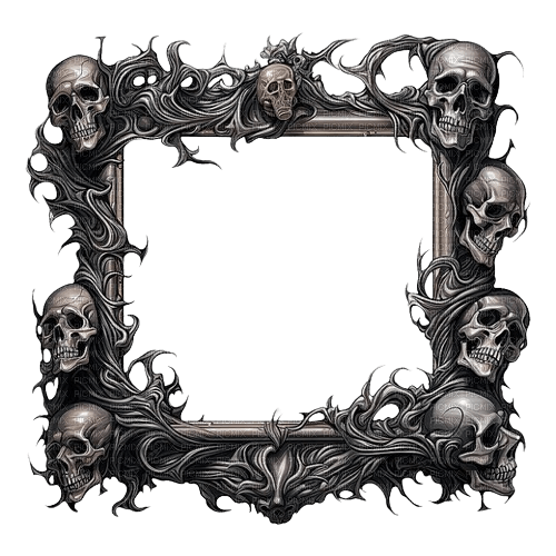 Skulls.Frame.Cadre.Gothic.Victoriabea - Free PNG