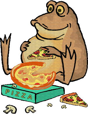 frog frosch grenouille  pizza  animal animals tier fun  tube    gif anime animated  animation - GIF animé gratuit