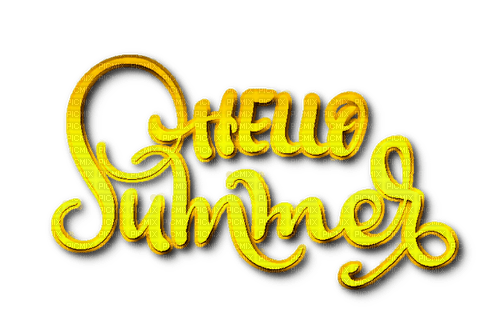 Hello Summer.Text.Yellow - png grátis