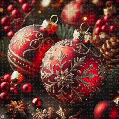 Red Baubles - Free PNG