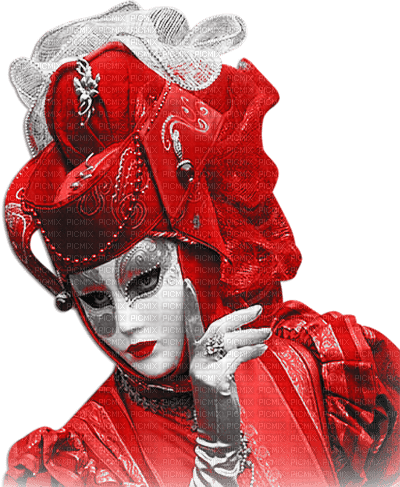 soave woman mask carnival venice black white red - бесплатно png