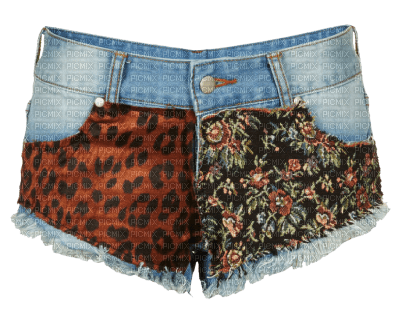 Jeans Shorts  Blue Brown - Bogusia - PNG gratuit