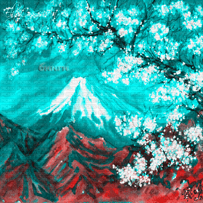 Y.A.M._Japan landscape background - Ilmainen animoitu GIF