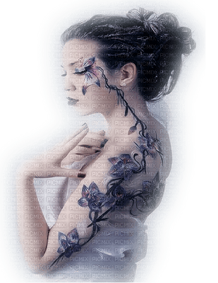 femme tatouée - zdarma png