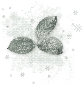 silver deco leaves - 免费PNG