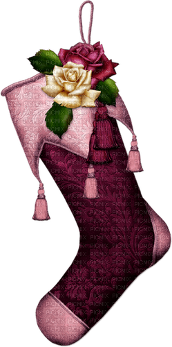 Stocking.Roses.White.Pink.Purple - δωρεάν png