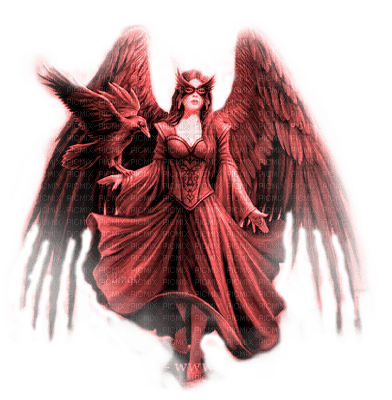 Y.A.M._Gothic angel red - zdarma png