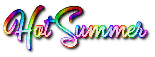 Hot Summer.Text.Rainbow - By KittyKatLuv65 - gratis png