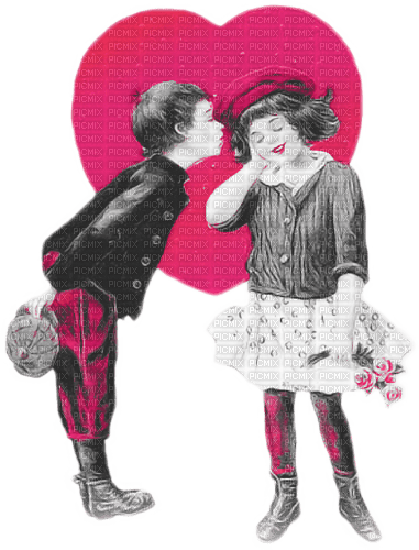 soave valentine couple chidren vintage heart - besplatni png