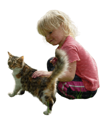 child with cat bp - бесплатно png