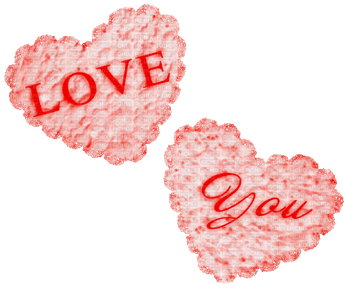 Hearts.Text.Love.You.Pink.Red.Animated - GIF animé gratuit