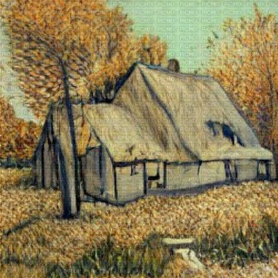 Beige Autumn Cottage - gratis png